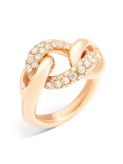 Shop Pomellato 18kt Rose Gold Catene Diamond Ring