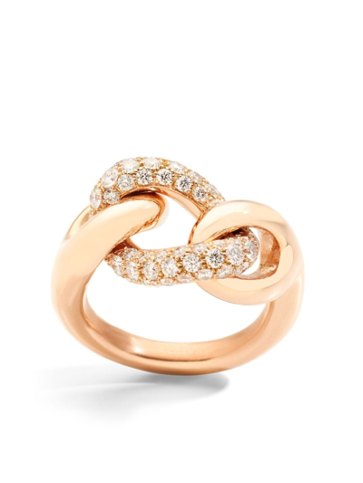 Shop Pomellato 18kt Rose Gold Catene Diamond Ring