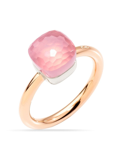 Shop Pomellato 18kt Rose Gold Nudo Petit Pink Quartz Ring
