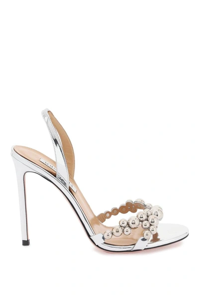 Shop Aquazzura 'bubbles' Sandals In Silver
