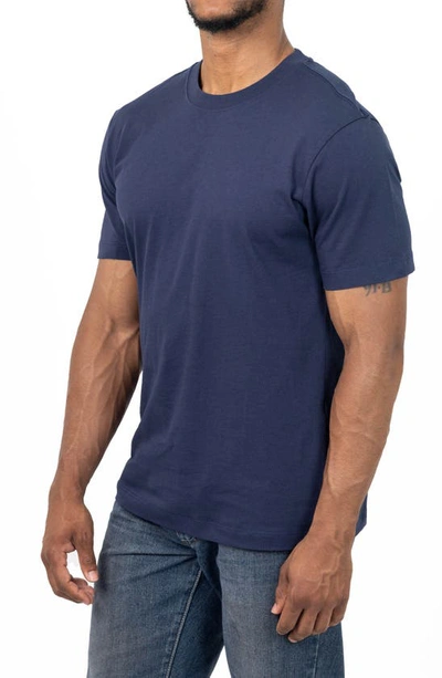 Shop Vellapais Calista Crewneck Cotton T-shirt In Navy Blue