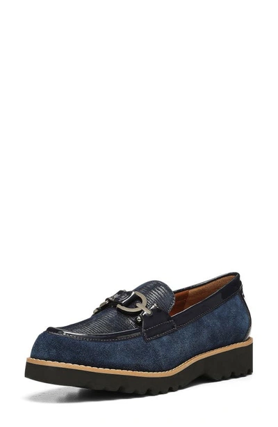 Shop Donald Pliner Clio Slip-on Chunky Loafer In Navy