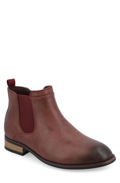 Vance Co. Mens Landon Stacked Heel Chelsea Boots In Brick