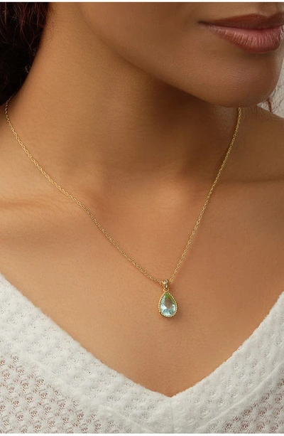 Sterling Forever Ciana Cubic Zirconia Teardrop Pendant Necklace In Gold