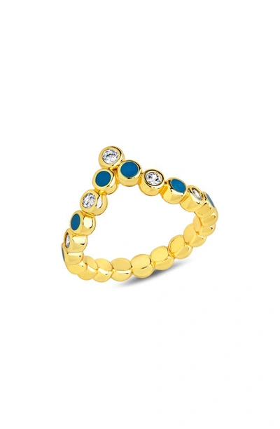 Shop Sterling Forever Mylah Cubic Zirconia Bubble Band Ring In Gold