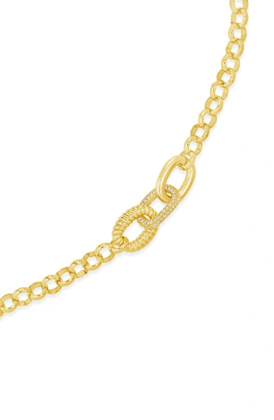 Shop Sterling Forever Jaycee Pavé Cubic Zirconia Link Bracelet In Gold