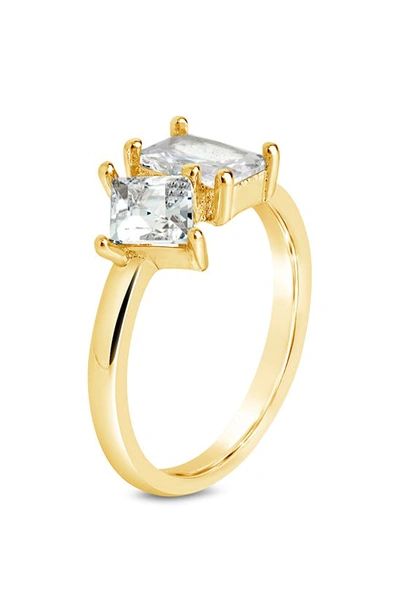 Shop Sterling Forever Penina Cubic Zirconia 2-stone Ring In Gold