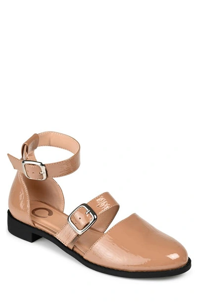 Shop Journee Collection Constance Buckle Sandal In Mocha