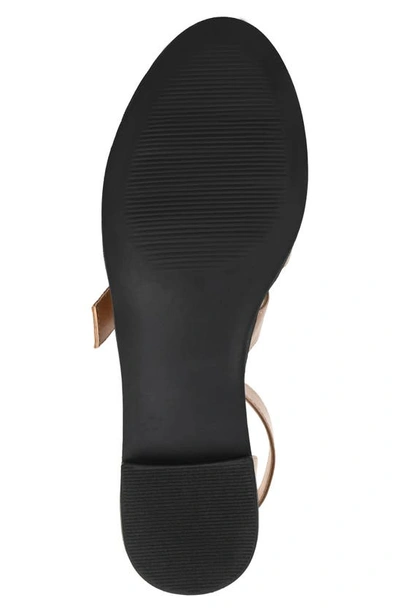 Journee Collection Constance Buckle Strap Flat In Mocha