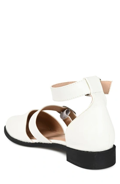 Shop Journee Collection Constance Buckle Sandal In Off White