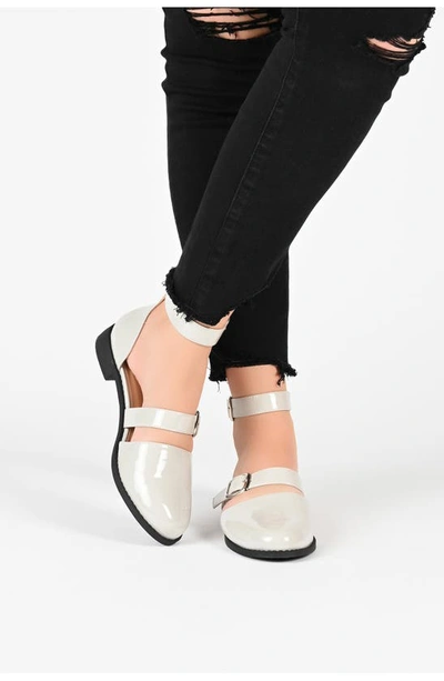 Shop Journee Collection Constance Buckle Sandal In Off White