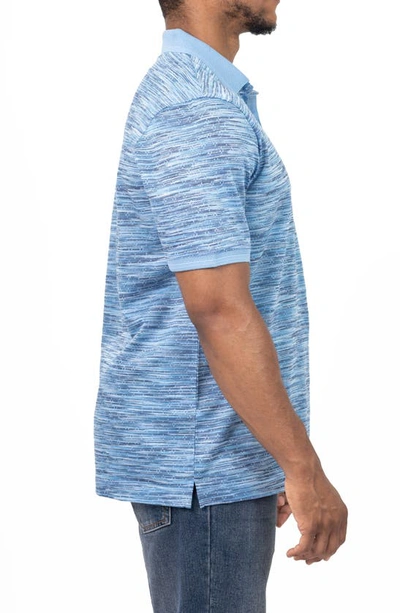 Shop Vellapais Rudis Perforated Knit Polo In Blue