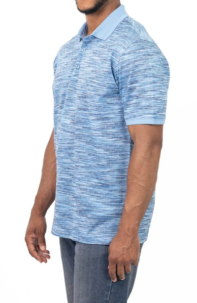 Shop Vellapais Rudis Perforated Knit Polo In Blue