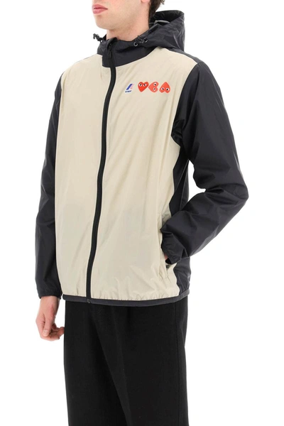 Shop Comme Des Garçons Play Comme Des Garcons Play Hooded Full Zip K-way In Multicolor