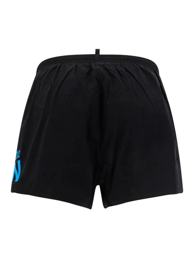 Shop Dsquared2 Swimwear In Black/light Blue