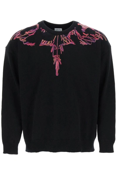 Shop Marcelo Burlon County Of Milan Marcelo Burlon Icon Wings Cotton And Cashmere Sweater In Black