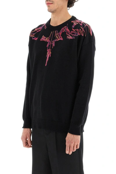Shop Marcelo Burlon County Of Milan Marcelo Burlon Icon Wings Cotton And Cashmere Sweater In Black