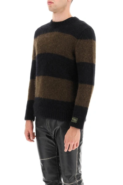 Shop Raf Simons Mohair Striped Sweater In Multicolor