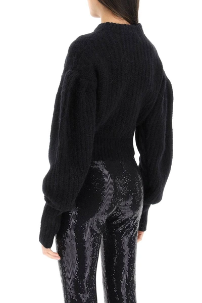 Shop Rotate Birger Christensen Rotate Wool And Alpaca Sweater With Logo In Black