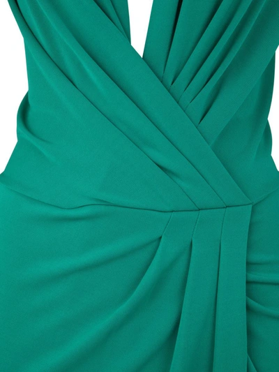 Shop Alberta Ferretti Wrap Midi Dress Clothing In Green