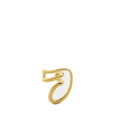 Shop Charlotte Chesnais Round Trip Polished Finish Ear Cuff In Gold