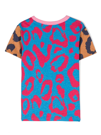 Shop Marc Jacobs Cheetah-print Cotton T-shirt In Blue