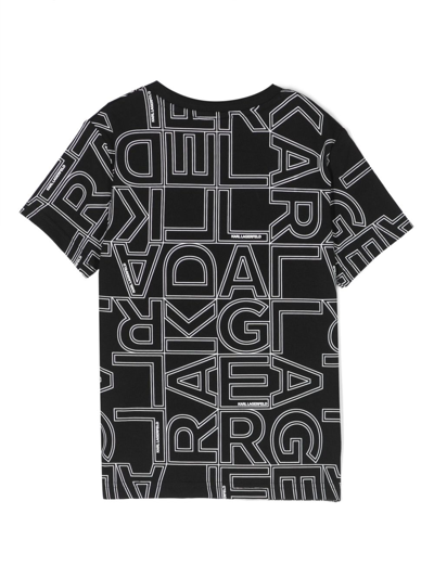 Shop Karl Lagerfeld Logo-print Organic Cotton T-shirt In Black