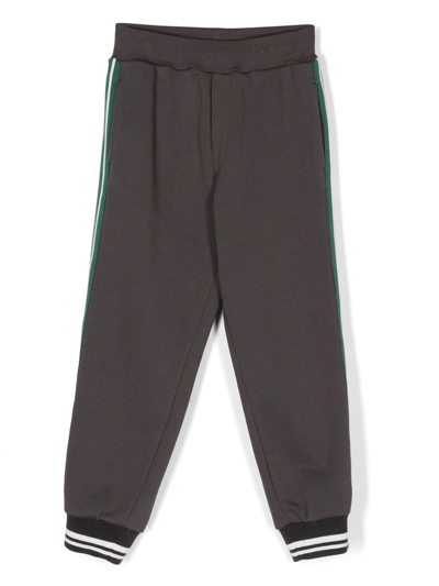 Shop Monnalisa Striped Elasticated-waistband Track Pants In Grey