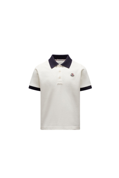 Shop Moncler Polo Avec Logo In Blanc