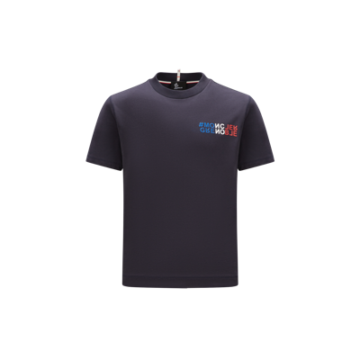 Shop Moncler T-shirt À Logo Montagne In Blue