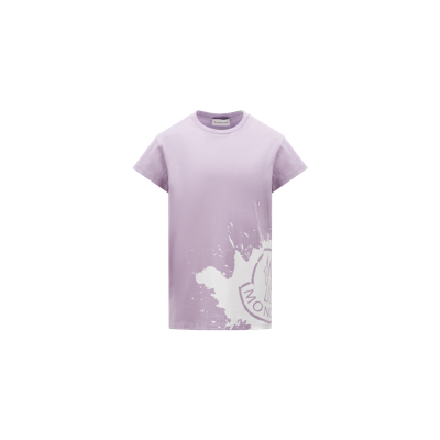Shop Moncler T-shirt À Imprimé Logo In Violet
