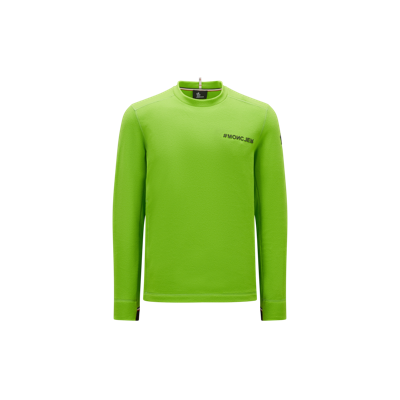 Shop Moncler Logo Fleece Sweatshirt Green