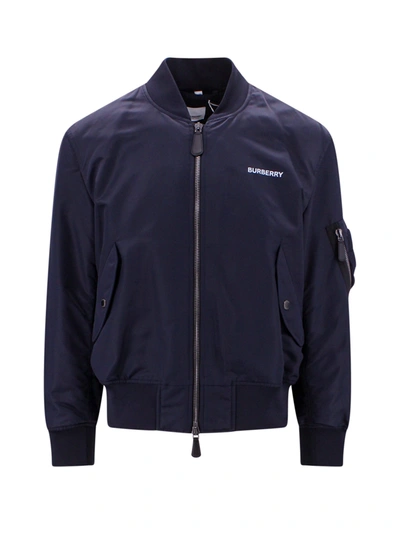 Shop Burberry Jacket In Smoked Navy