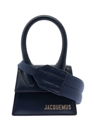 Shop Jacquemus Mans Le Chiquito Homme Blue Leather Crossbody Bag