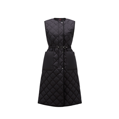 Shop Moncler Collection Butor Long Down Vest Black