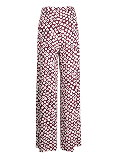 Shop Diane Von Furstenberg Graphic-print Flared Trousers In Violett