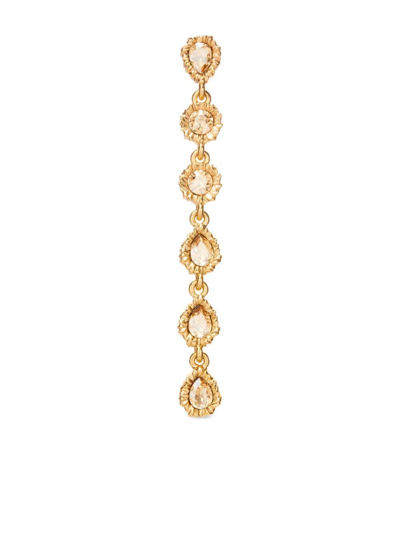 Shop Oscar De La Renta Lintzer Vertical Earrings In Gold