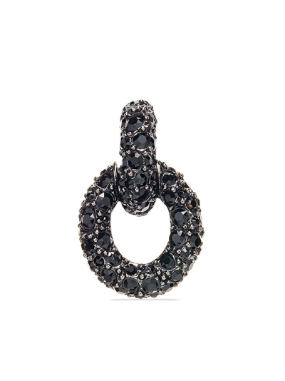 Shop Oscar De La Renta Fortuna Crystal-embellished Earrings In Schwarz