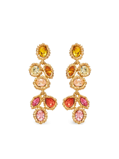 Shop Oscar De La Renta Lintzer Drop Earrings In Pink