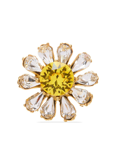 Shop Oscar De La Renta Gigi Crystal-embellished Button Earrings In Mehrfarbig