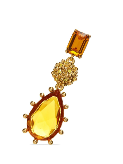 Shop Oscar De La Renta Baroque Crystal-embellished Drop Earrings In Mehrfarbig