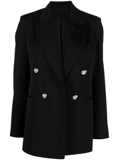 Shop Lanvin Double-breasted Wool Jacket In Black