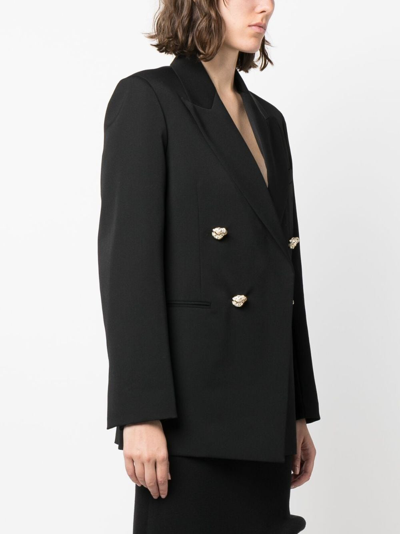 Shop Lanvin Double-breasted Wool Jacket In Black