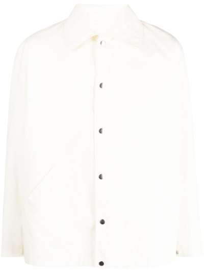 Shop Jil Sander Logo Cotton Jacket In Beige