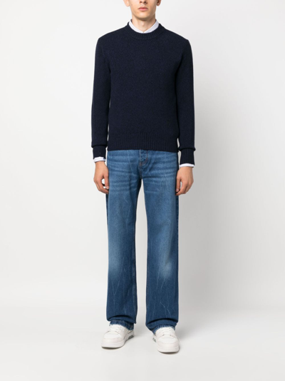 Shop Ami Alexandre Mattiussi Striagh-fit Denim Cotton Jeans In Blue