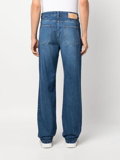 Shop Ami Alexandre Mattiussi Striagh-fit Denim Cotton Jeans In Blue