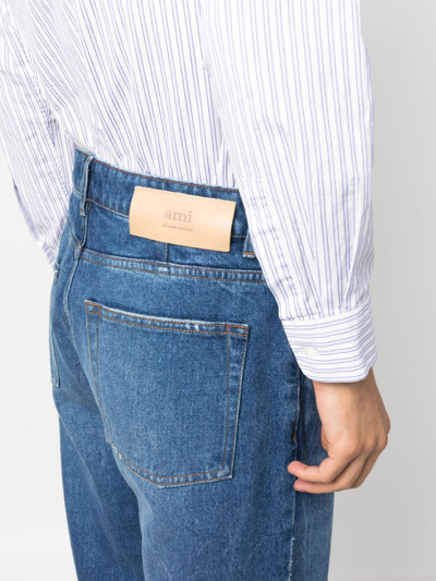 Shop Ami Alexandre Mattiussi Striagh-fit Denim Cotton Jeans In Blue