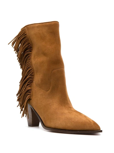 Shop Aquazzura Marfa Bootie 70 Shoes In Brown