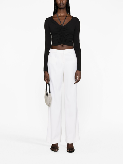 Shop Tom Ford Mid-rise Wide-leg Trousers In Neutrals