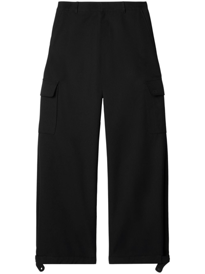 Shop Off-white Wide-leg Cargo Trousers In Black